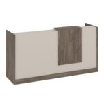 Modern Reception Desk Oak Khaki Finish - Image 3