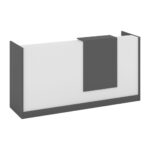Modern Reception Desk White Grey Finish - Image 3