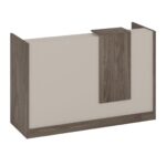 Modern Reception Desk Oak Khaki Finish