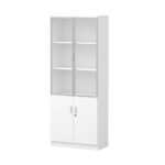 Modern 2 Door Filing Cabinet  Secure Office Storage White