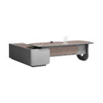 Aurelius Modern Executive Office Desk Walnut Grey