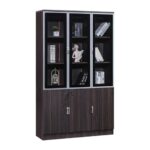 Luxury 3-Door Office Storage Cabinet with Glass Display