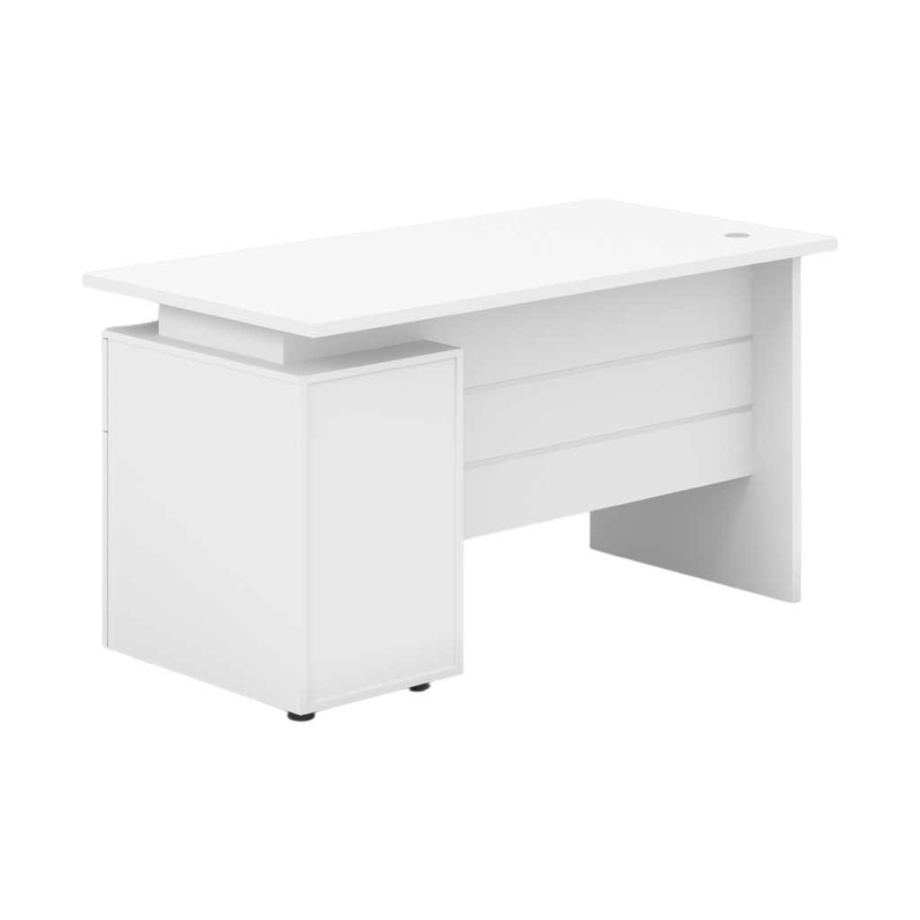 5765754.jpg White Office Table Integrated Drawer | Dubai & UAE - Image 1