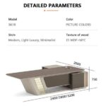 Luxury Modern Executive Desk with Integrated Storage Cabinet - Image 2
