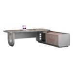 Aurelius Modern Executive Office Desk Walnut Grey - Image 2