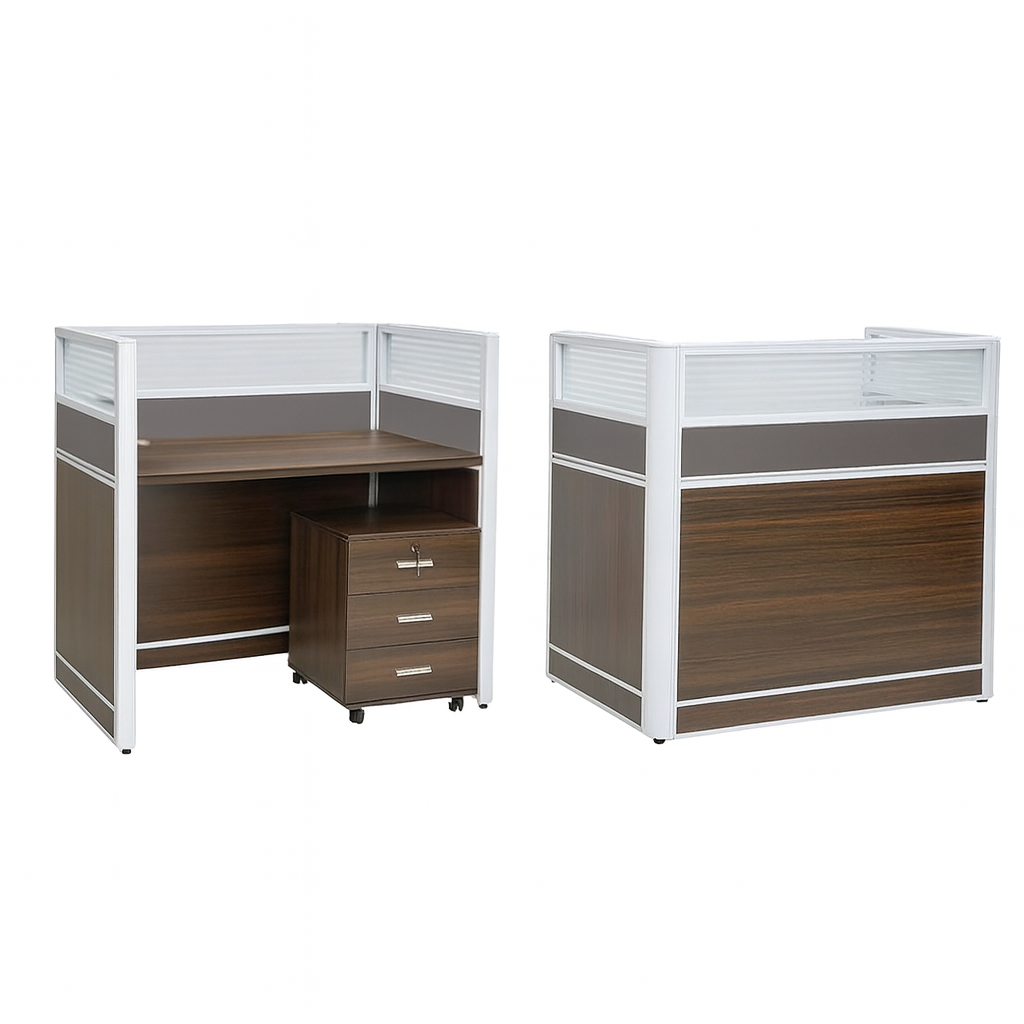 ChatGPT-Image-Dec-7-2025-04_40_30-PM.png Compact Cubicle Workstation with Mobile Drawer Coffee Finish - Image 1
