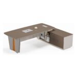Modern executive office desk Oak khaki - Image 2
