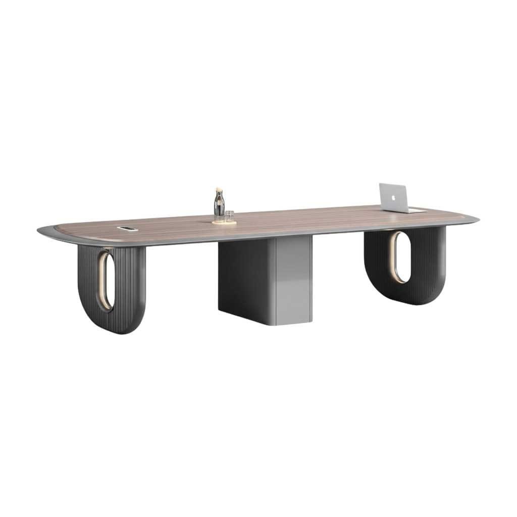 Modern-Meeting-Table-1.jpg Luxury Executive Curved Meeting Table Dark Walnut Finish - Image 1