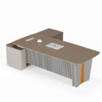 Modern executive office desk Oak khaki