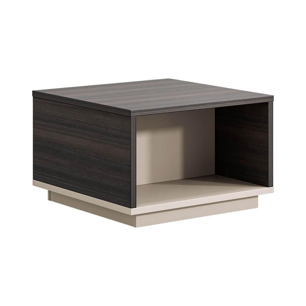 coffeetable6060.jpg PrimeEdge Square Coffee Table Walnut & Beige Finish - Image 1