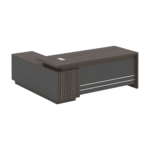 Luxe Executive L-Shaped Desk Coffee Finish | Dubai & UAE