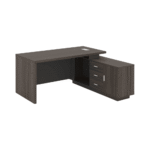 Luxe Executive L-Shaped Desk Coffee Finish | Dubai & UAE - Image 2