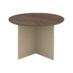 Round Meeting Table with Khaki Base